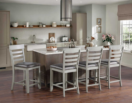 Hyland Stone Gray/Charcoal Counter Height Dining Set by Steve Silver at Eve Furniture
