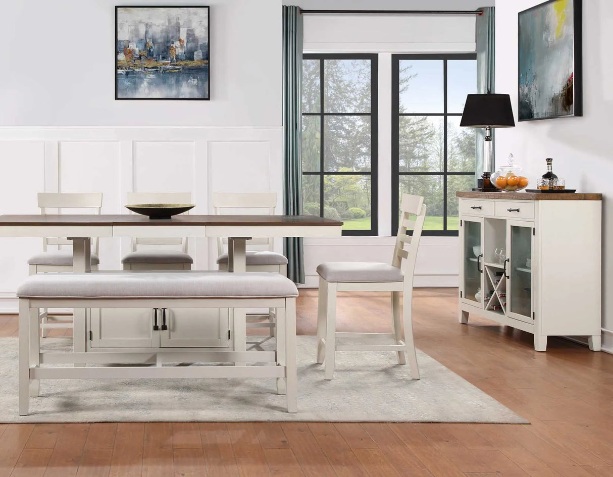 Hyland Two-tone Counter Height Dining Set by Steve Silver at Eve Furniture