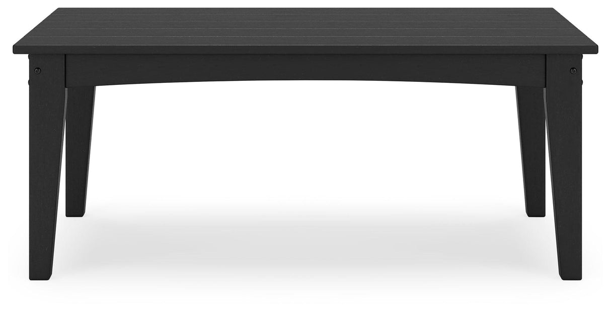 Hyland wave Black Outdoor Coffee Table by Ashley at Eve Furniture