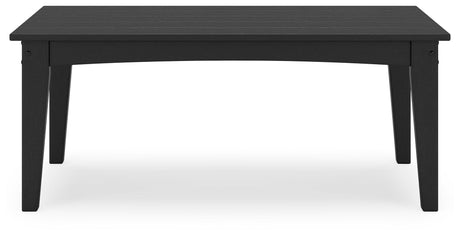 Hyland wave Black Outdoor Coffee Table by Ashley at Eve Furniture