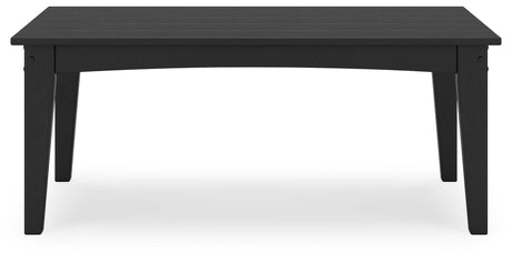 Hyland wave Black Outdoor Coffee Table by Ashley at Eve Furniture