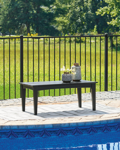 Hyland wave Black Outdoor Coffee Table by Ashley at Eve Furniture
