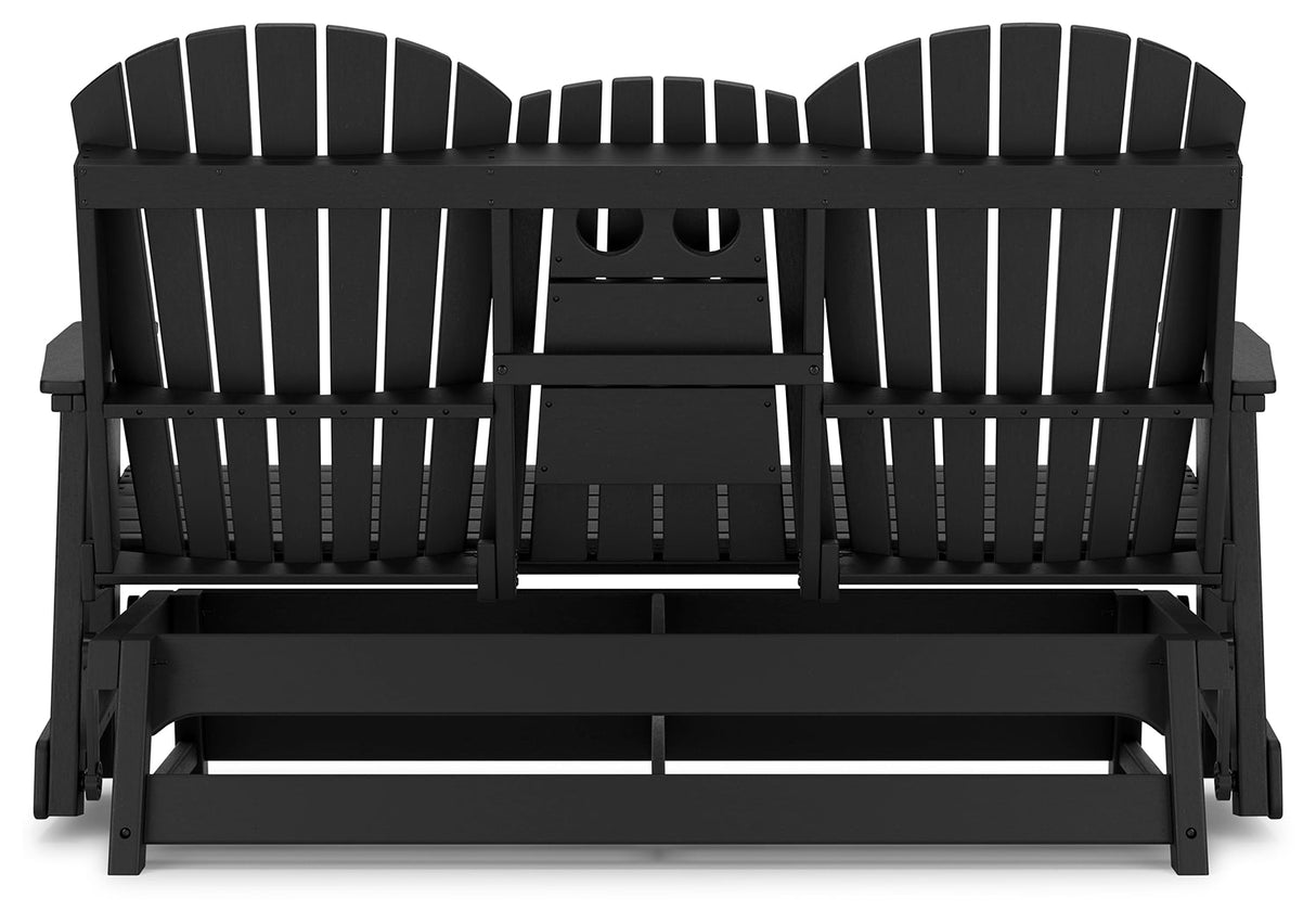 Hyland wave Black Outdoor Glider Loveseat