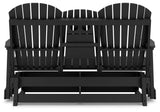 Hyland wave Black Outdoor Glider Loveseat