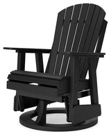 Hyland wave Black Outdoor Swivel Glider Chair by Ashley at Eve Furniture