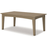 Hyland wave Driftwood Outdoor Coffee Table by Ashley at Eve Furniture