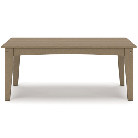 Hyland wave Driftwood Outdoor Coffee Table by Ashley at Eve Furniture