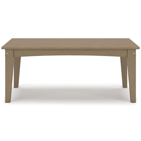 Hyland wave Driftwood Outdoor Coffee Table by Ashley at Eve Furniture