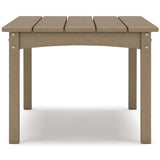 Hyland wave Driftwood Outdoor Coffee Table by Ashley at Eve Furniture
