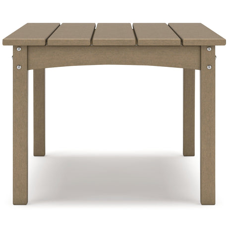 Hyland wave Driftwood Outdoor Coffee Table by Ashley at Eve Furniture