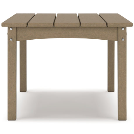 Hyland wave Driftwood Outdoor Coffee Table by Ashley at Eve Furniture