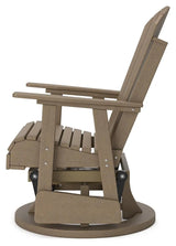Hyland wave Driftwood Outdoor Swivel Glider Chair by Ashley at Eve Furniture