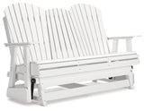 Hyland wave White Outdoor Glider Loveseat by Ashley at Eve Furniture
