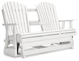 Hyland wave White Outdoor Glider Loveseat by Ashley at Eve Furniture