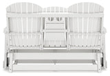 Hyland wave White Outdoor Glider Loveseat by Ashley at Eve Furniture