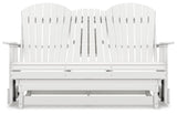 Hyland wave White Outdoor Glider Loveseat by Ashley at Eve Furniture