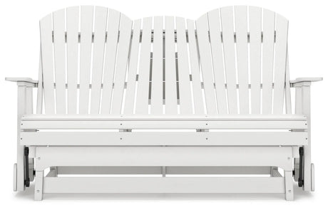 Hyland wave White Outdoor Glider Loveseat by Ashley at Eve Furniture