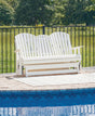 Hyland wave White Outdoor Glider Loveseat by Ashley at Eve Furniture