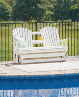 Hyland wave White Outdoor Glider Loveseat by Ashley at Eve Furniture