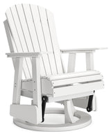 Hyland wave White Outdoor Swivel Glider Chair by Ashley at Eve Furniture