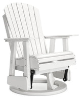 Hyland wave White Outdoor Swivel Glider Chair by Ashley at Eve Furniture