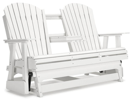 Hyland wave White Outdoor Glider Loveseat by Ashley at Eve Furniture