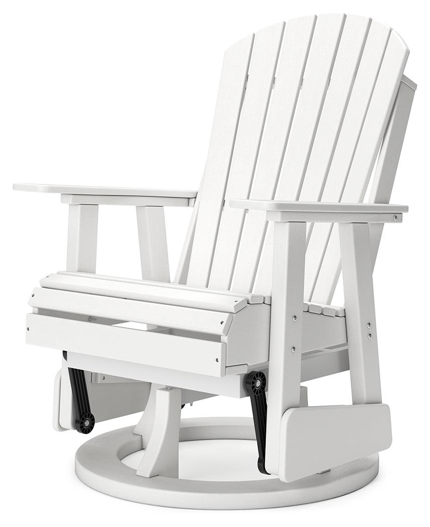 Hyland wave White Outdoor Swivel Glider Chair by Ashley at Eve Furniture