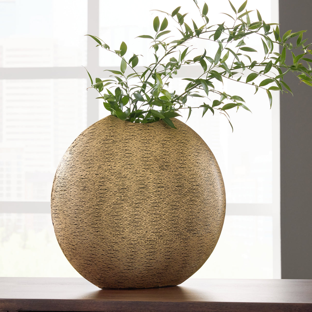 Iansboro Antique Gold Finish Vase by ASHLEY FURNITURE at Eve Furniture