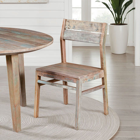 Ibiza 17" Dining Chair in Vintage Teal Reclaimed Wood, Set of 2 by Home Trends & Design at Eve Furniture