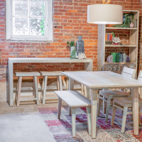 Ibiza 19" Counter Chair in Vintage Teal Reclaimed Wood by Home Trends & Design at Eve Furniture