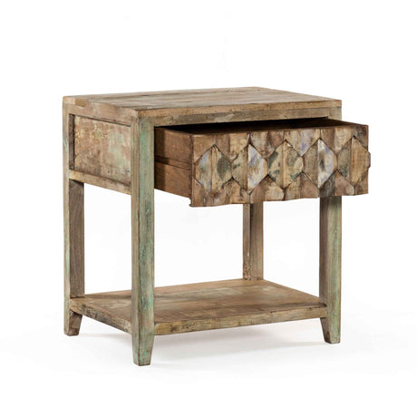 Ibiza 24" Nightstand in Vintage Teal Reclaimed Wood by Home Trends & Design at Eve Furniture