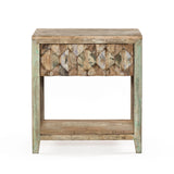 Ibiza 24" Nightstand in Vintage Teal Reclaimed Wood by Home Trends & Design at Eve Furniture