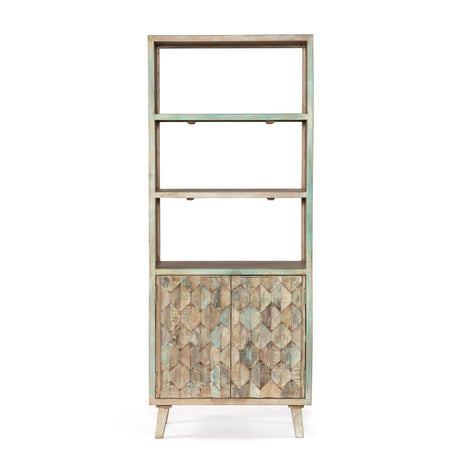 Ibiza 31" Bookshelf in Vintage Teal Reclaimed Wood by Home Trends & Design at Eve Furniture