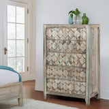 Ibiza 32" Tall Chest in Vintage Teal Reclaimed Wood by Home Trends & Design at Eve Furniture