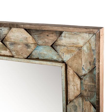 Ibiza 37" Mirror in Vintage Teal Reclaimed Wood by Home Trends & Design at Eve Furniture