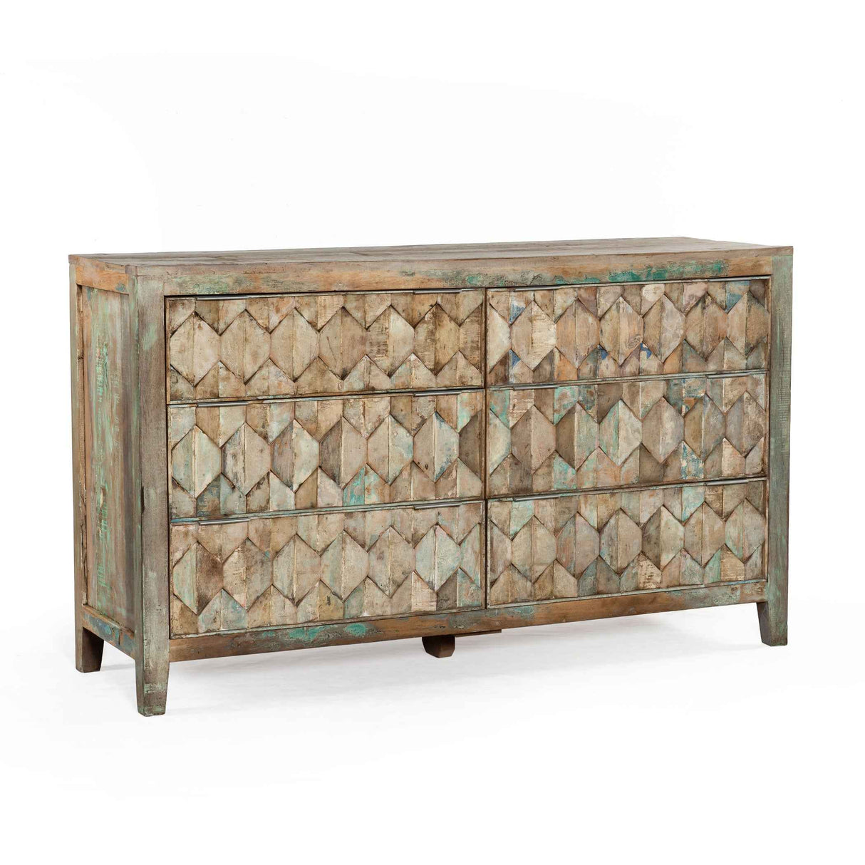 Ibiza 57" Dresser in Vintage Teal Reclaimed Wood by Home Trends & Design at Eve Furniture