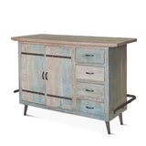 Ibiza 62" Bar in Vintage Teal Reclaimed Wood by Home Trends & Design at Eve Furniture