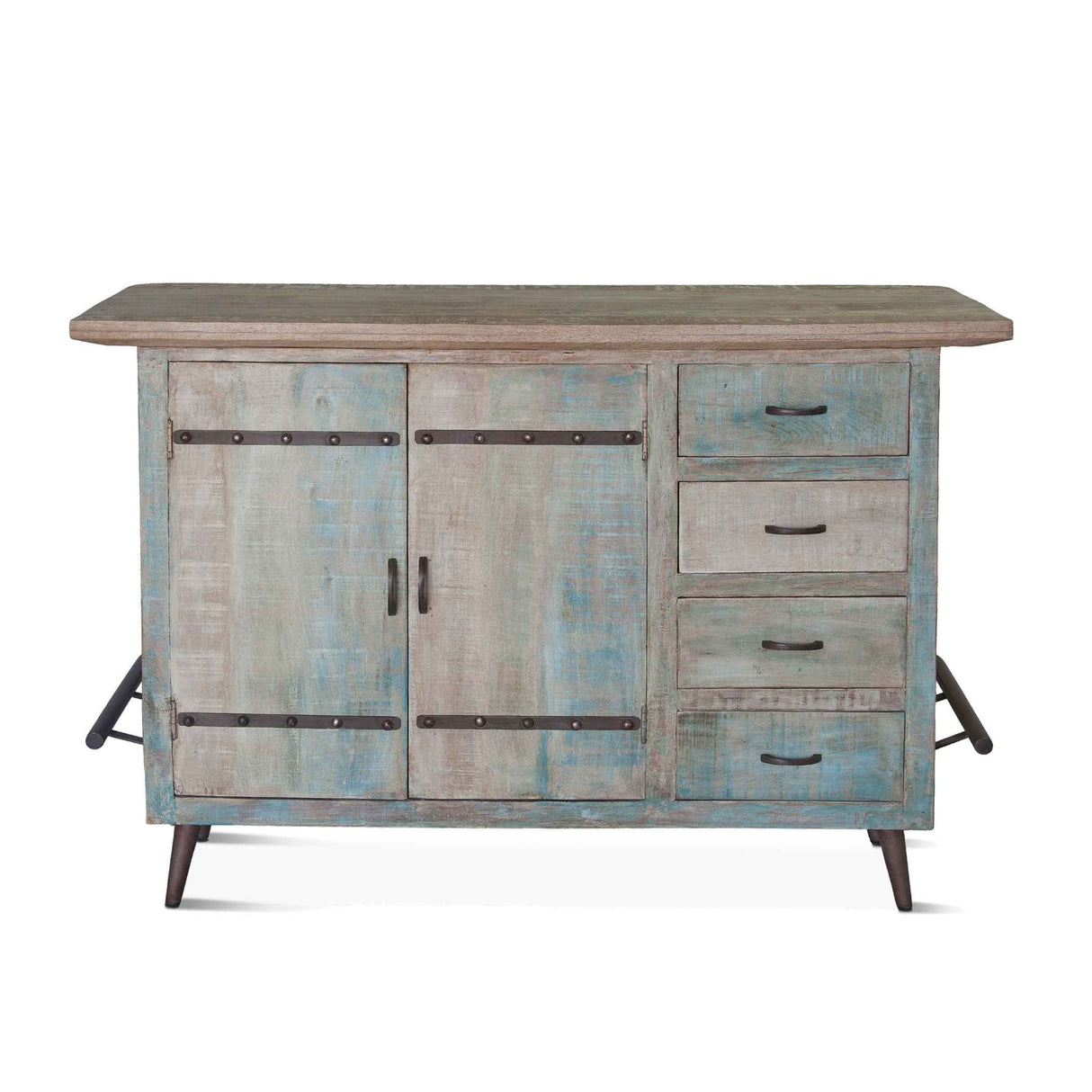 Ibiza 62" Bar in Vintage Teal Reclaimed Wood by Home Trends & Design at Eve Furniture