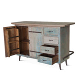 Ibiza 62" Bar in Vintage Teal Reclaimed Wood by Home Trends & Design at Eve Furniture