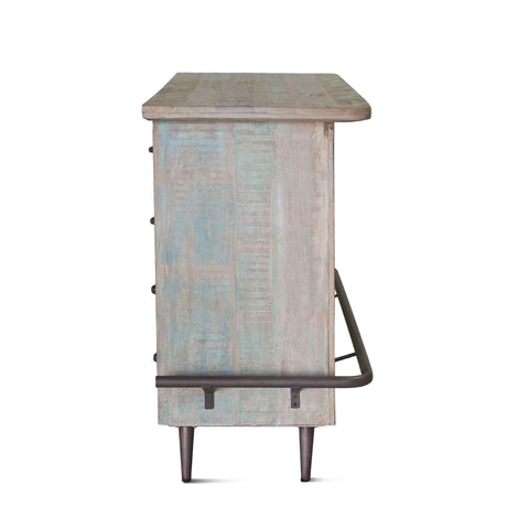 Ibiza 62" Bar in Vintage Teal Reclaimed Wood by Home Trends & Design at Eve Furniture