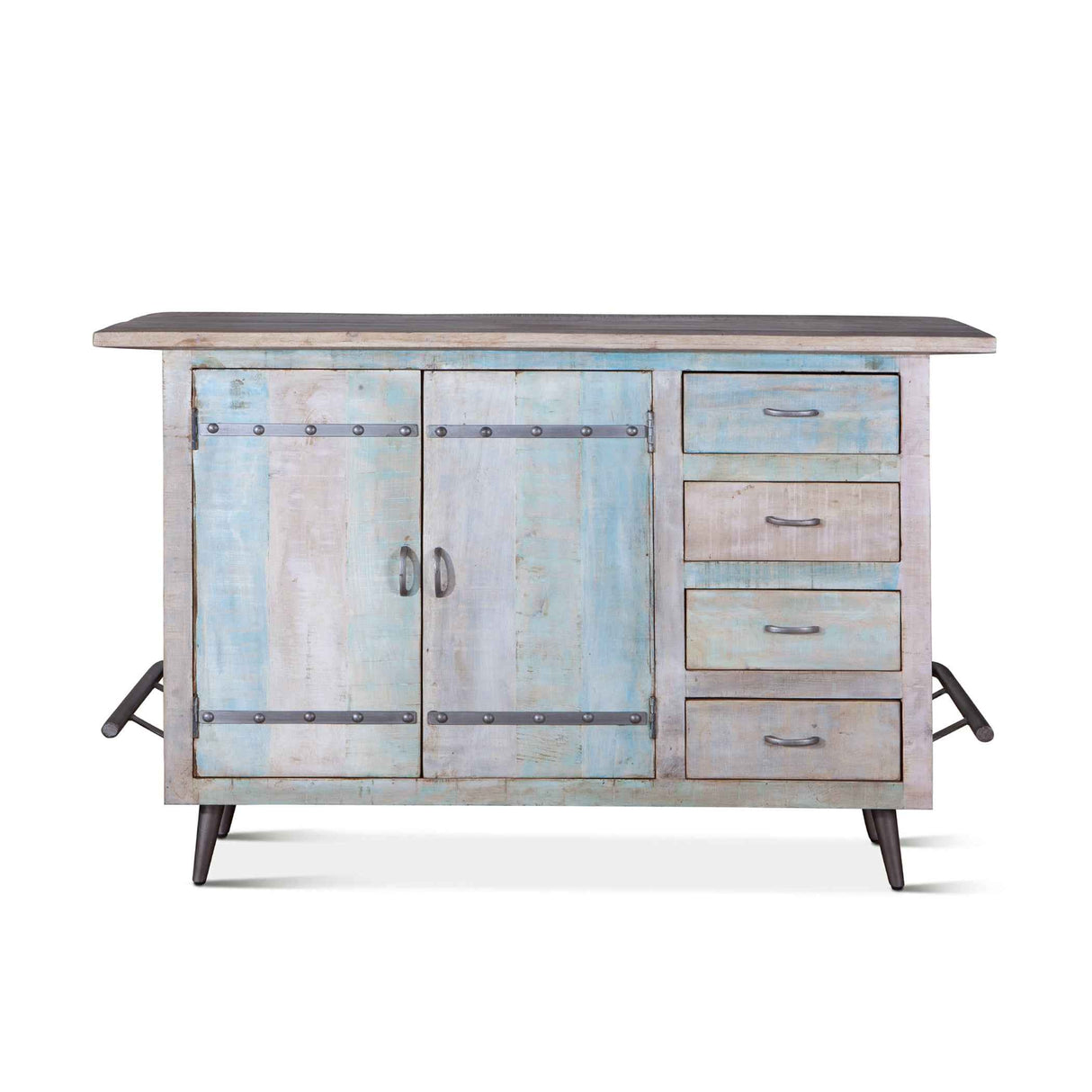 Ibiza 62" Bar in Vintage Teal Reclaimed Wood by Home Trends & Design at Eve Furniture