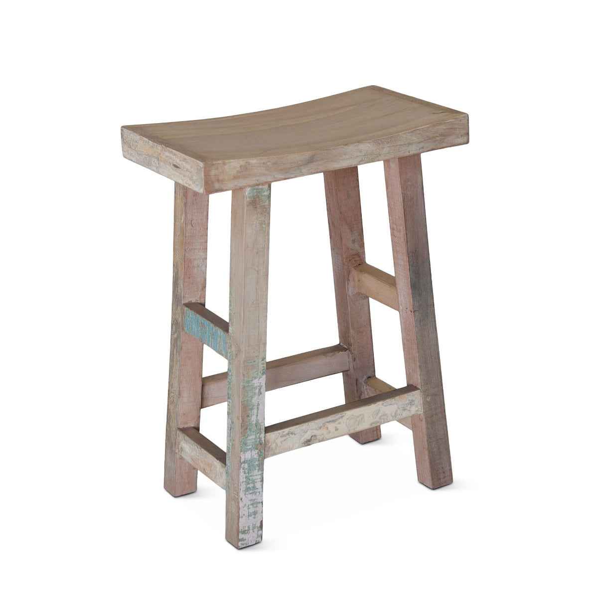 Ibiza 66" Sofa Back Console Table with Stools in Vintage Teal Reclaimed Wood by Home Trends & Design at Eve Furniture