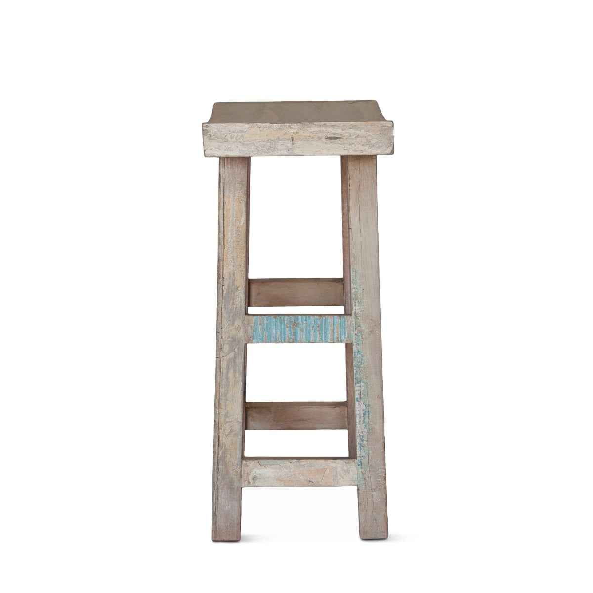 Ibiza 66" Sofa Back Console Table with Stools in Vintage Teal Reclaimed Wood by Home Trends & Design at Eve Furniture