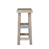 Ibiza 66" Sofa Back Console Table with Stools in Vintage Teal Reclaimed Wood by Home Trends & Design at Eve Furniture