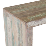 Ibiza 66" Sofa Back Console Table with Stools in Vintage Teal Reclaimed Wood by Home Trends & Design at Eve Furniture