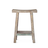 Ibiza 66" Sofa Back Console Table with Stools in Vintage Teal Reclaimed Wood by Home Trends & Design at Eve Furniture