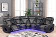 Ibiza Black Power Reclining Sectional (Power Headrests) by Happy Homes at Eve Furniture