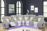 Ibiza Gray Power Reclining Sectional (Power Headrests) by Happy Homes at Eve Furniture