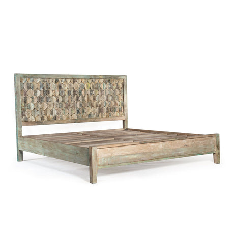 Ibiza King Bed in Vintage Teal Reclaimed Wood by Home Trends & Design at Eve Furniture