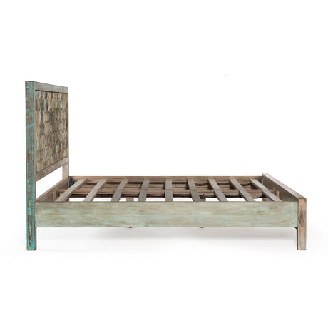 Ibiza King Bed in Vintage Teal Reclaimed Wood by Home Trends & Design at Eve Furniture
